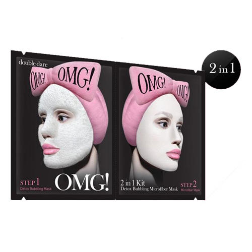 Double Dare OMG Detox Bubbling Microfiber Маска двухкомпонентная для глубокого очищения и питания кожи лица 1 шт. (Double Dare OMG, Double Dare)