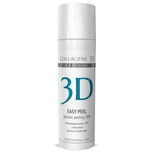 Collagene 3D Гель-пилинг для лица с хитозаном на основе гликолевой кислоты 10% (pH 2,8), 30 мл (Collagene 3D, Peeling)