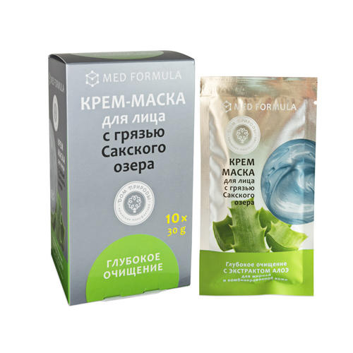 Дом природы Крем-маска "Глубокое очищение" для жирной и комбинированной кожи, 30г*10 шт (Дом природы, )