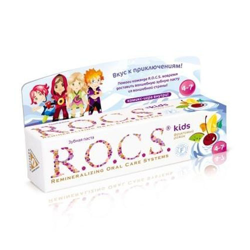 R.O.C.S Зубная паста Фруктовый рожок без фтора, 45 г (R.O.C.S, Kids 3-7 years)