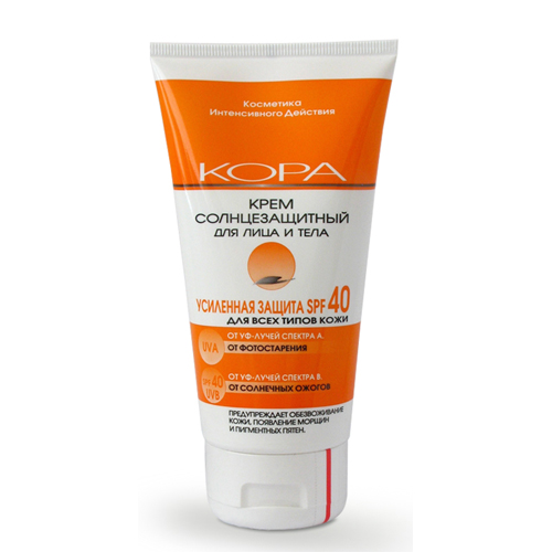 КОРА Крем солнцезащитный SPF 40 для лица и тела, 150 мл (КОРА, Солнце)