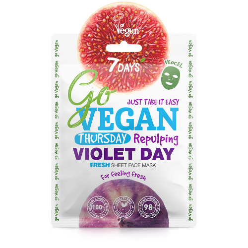7 Days Тканевая fresh маска для лица Thursday Violet Day, 25 г (7 Days, Go Vegan)