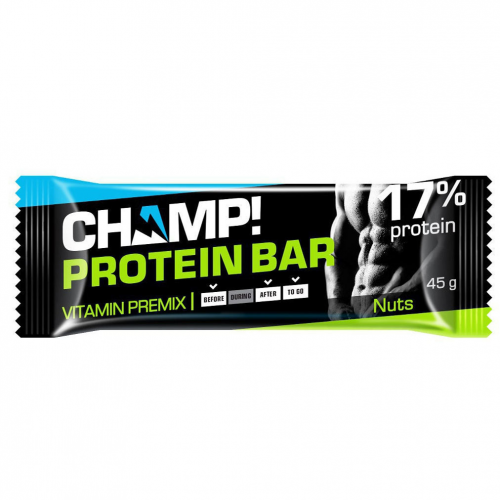 ЛЕОВИТ Батончик "Champ" протеиновый ореховый, 45 г (ЛЕОВИТ, )