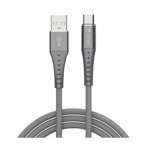 USB-кабель Devia Braid (USB-A / USB-C) 1 м, серебристый 6938595329401