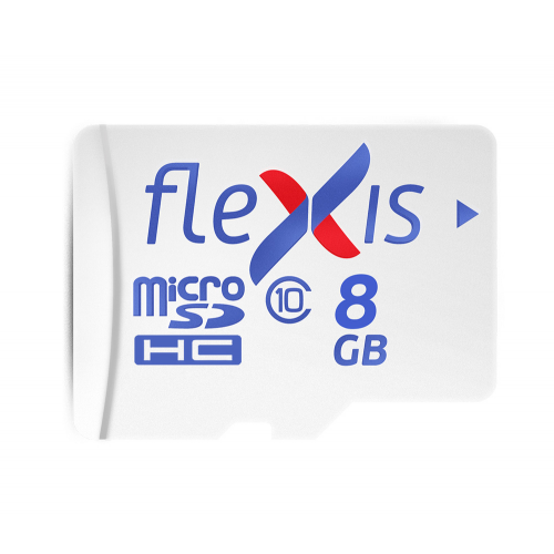 Карта памяти Flexis microSDHC 8GB UHS-I Class 10 U1, с адаптером FMSD008GU1A (ВУ)