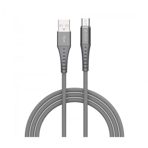 Кабель Devia Braid Micro USB 1 м, серый 6938595329388