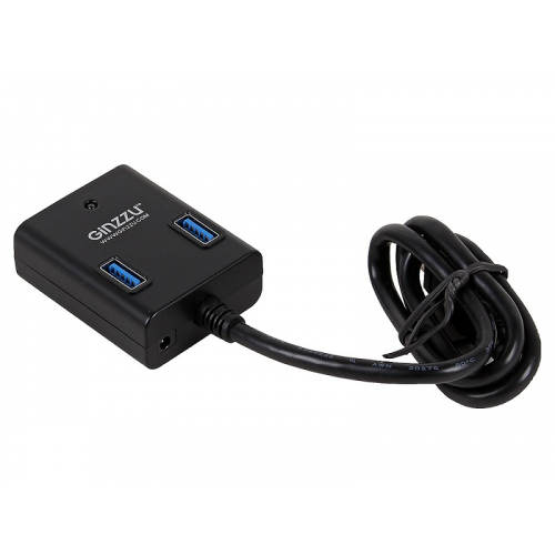 USB-хаб Ginzzu GR-384UAB USB 3.0 (4 port + adapter), black