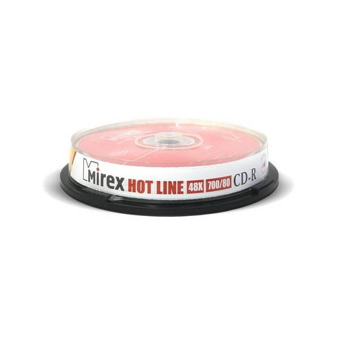 CD-диск Mirex 700 Mb, HotLine, Cake Box (10 шт)