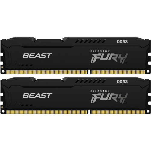 Оперативная память Kingston Fury 2x4Gb DDR3 DIMM 1600MHz Beast Black KF316C10BBK2/8