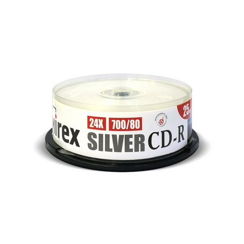CD-диск Mirex 700 Mb, Silver, Cake Box (25 шт)