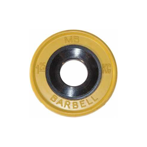 Диск обрезиненный MB Barbell 51 мм 1.25 кг желтый ''Евро-Классик'' (Олимпийский)