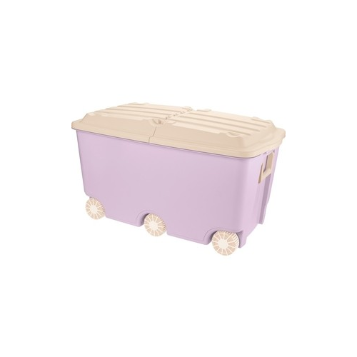 Ящик для игрушек Бытпласт на колесах, 66,5 л, размер 685х395х385 мм розовый