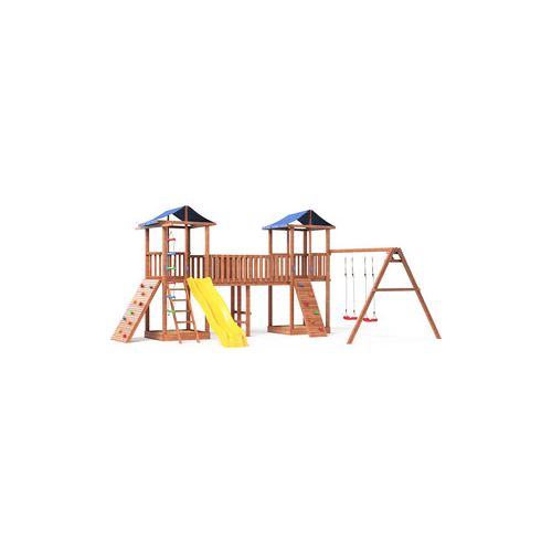 Детская площадка Красная звезда Можга Спортивный городок 7 (крыша тент) с качелями и широким скалодромом СГ7-Р912-Р923-Тент