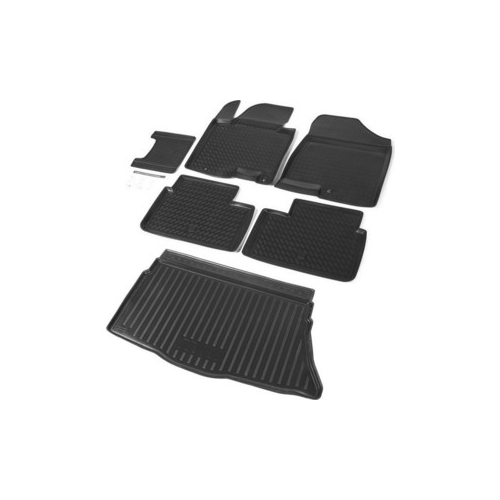 Комплект ковриков салона и багажника Rival для Kia Ceed II хэтчбек 3/5-дв. (2012-2018), полиуретан, без крепежа, K12801001-3