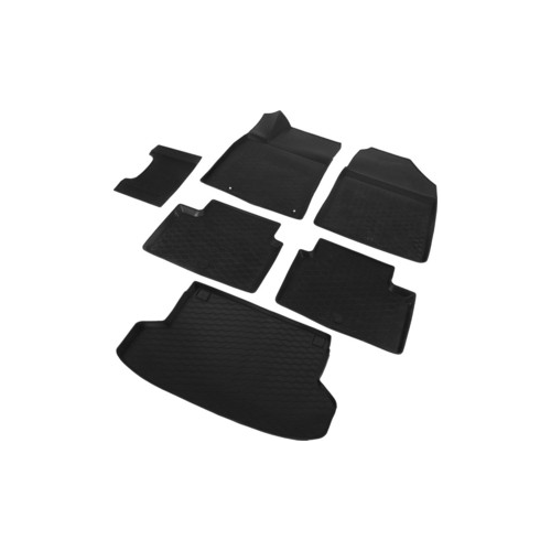 Комплект ковриков салона и багажника Rival для Kia Ceed III универсал (кроме Premium, Premium+) (2018-н.в.), полиуретан, без крепежа, K12801007-6