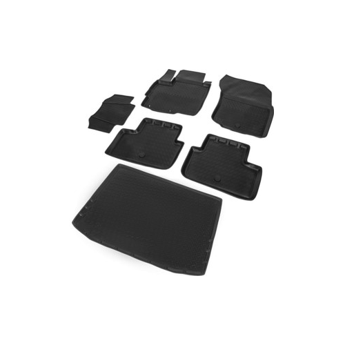 Комплект ковриков салона и багажника Rival для Mitsubishi ASX I рестайлинг 5-дв. (2012-2016 / 2016-н.в.), полиуретан, без крепежа, K14001002-1