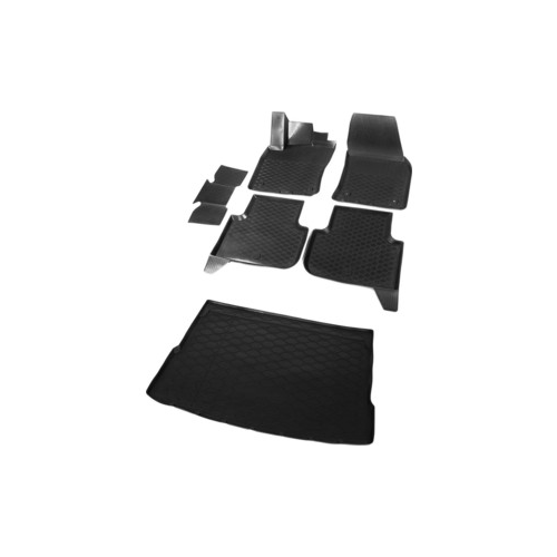 Комплект ковриков салона и багажника Rival для Volkswagen Tiguan II 5-дв. (ровный пол багажника) (2016-н.в.), полиуретан, K15805006-5