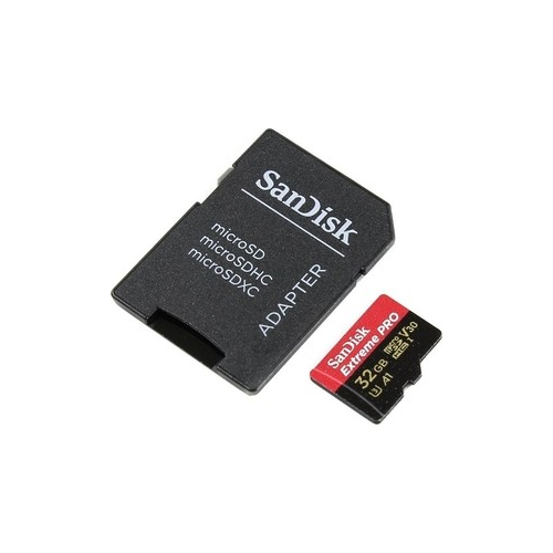 Карта памяти Sandisk Extreme Pro microSDHC 32GB + SD Adapter Rescue Pro Deluxe 100MB/s A1 C10 V30 UHS-I U3 (SDSQXCG-032G-GN6MA)