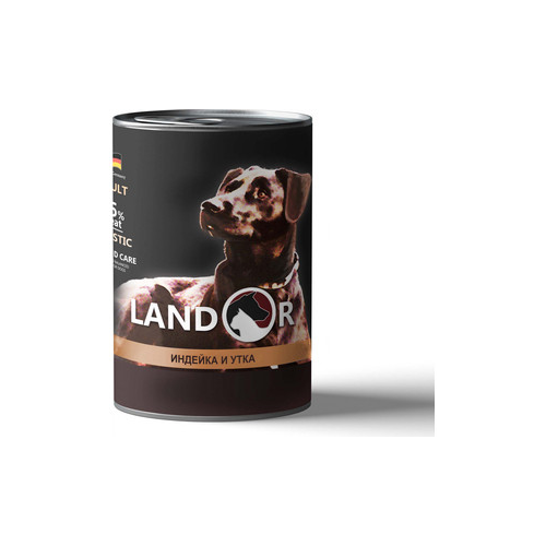 Консервы LANDOR индейка и утка для собак всех пород 400г