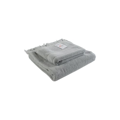 Банное полотенце с бахромой серого цвета 70х140 Tkano Essential (TK18-BT0031)