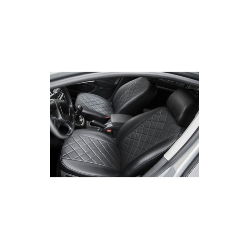 Авточехлы Rival ''Ромб'' для сидений Kia Ceed III хэтчбек, универсал (без заднего подлокотника) (2018-н.в.), эко-кожа, черные, SC.2807.2