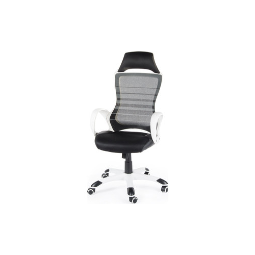 Кресло офисное NORDEN Реноме белый пластик/черная ткань/черная сетка