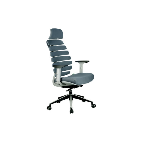 Кресло Riva Chair RCH Shark серый пластик, ткань серая (26-25)
