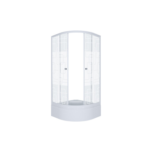 Душевой уголок Triton Стандарт В 100х100 профиль белый, стекла Аква квадраты (Щ0000025930)