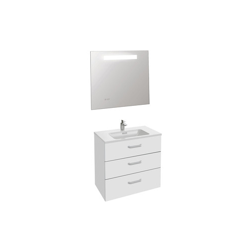 Мебель для ванной Jacob Delafon Vox 80 белый блестящий, 3 ящика, изогнутые ручки