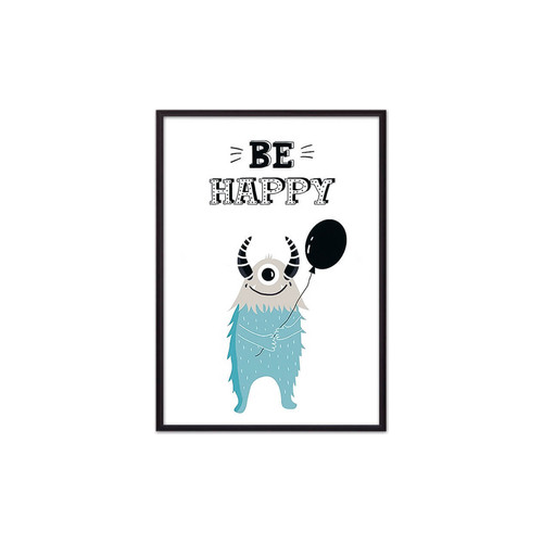 Постер в рамке Дом Корлеоне Монстр ''Be happy'' 40x60 см
