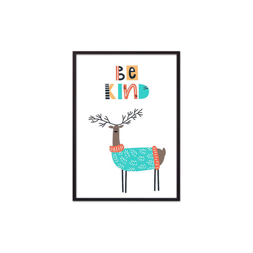 Постер в рамке Дом Корлеоне Олень ''Be kind'' 21x30 см