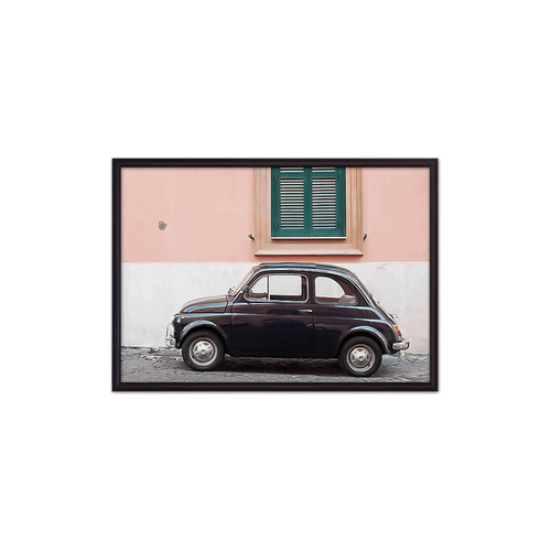 Постер в рамке Дом Корлеоне Черный автомобиль Рим 50x70 см