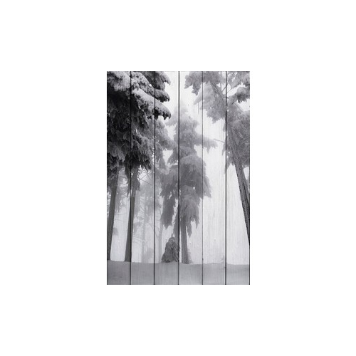 Картина на дереве Дом Корлеоне Снежные сосны 120x180 см