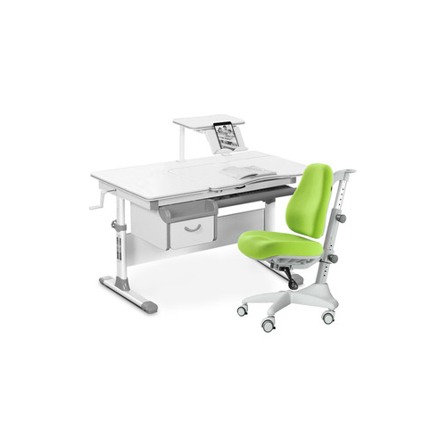Комплект мебели (стол+полка+кресло+чехол) Mealux Evo-40 G (Evo-40 G + Y-528 KZ) белая столешница/серый