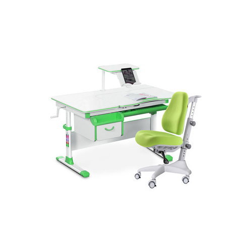 Комплект мебели (стол+полка+кресло+чехол) Mealux Evo-40 Z (Evo-40 Z + Y-528 KZ) белая столешница/зеленый