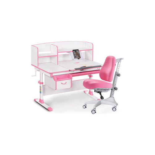 Комплект мебели(стол+полка+кресло+чехол) Mealux Evo-50 PN (Evo-50 PN + Y-528 KP) белая столешница/розовый
