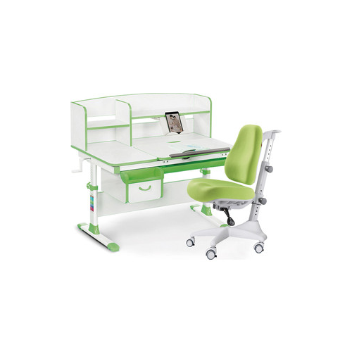 Комплект мебели (стол+полка+кресло+чехол) Mealux Evo-50 Z (Evo-50 Z + Y-528 KZ) белая столешница/зеленый