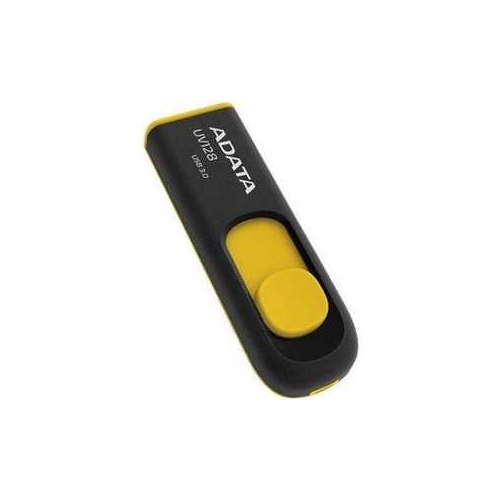 Флеш-диск ADATA 16Gb UV128 черный/ желтый (AUV128-16G-RBY)