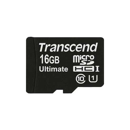 Карта памяти Transcend microSD 16GB Class 10 UHS-I Ultimate (SD адаптер) (TS16GUSDHC10U1)