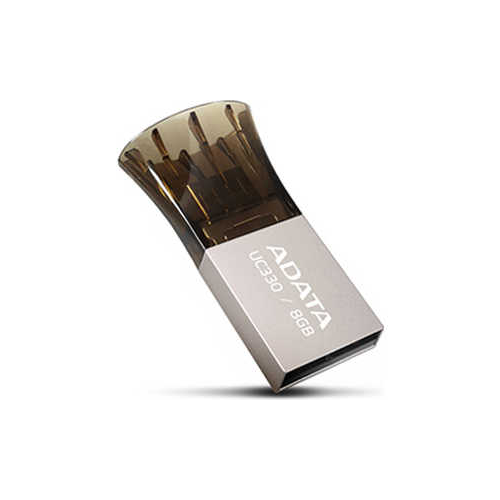 Флеш накопитель ADATA 8GB DashDrive UC330 OTG USB 2.0/MicroUSB Серебро/Черный (AUC330-8G-RBK)