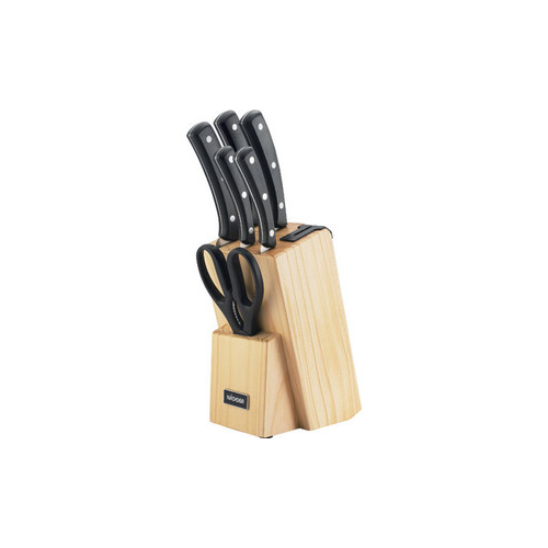 Набор из 5 кухонных ножей, ножниц и блока для ножей с ножеточкой Nadoba Helga (723016)