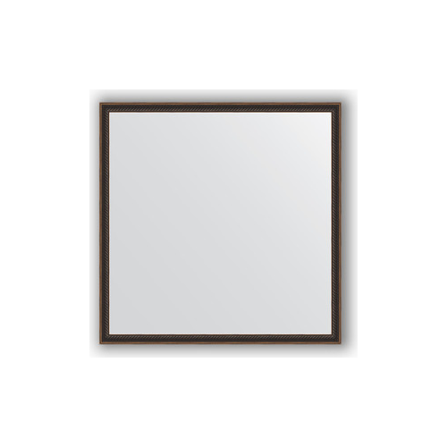 Зеркало в багетной раме Evoform Definite 68x68 см, витой махагон 28 мм (BY 0658)