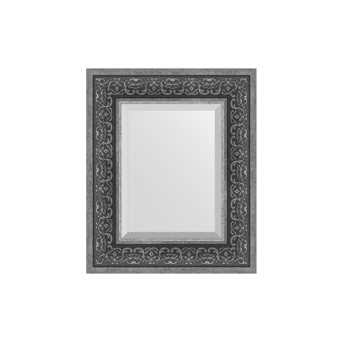 Зеркало с фацетом в багетной раме Evoform Exclusive 49x59 см, вензель серебряный 101 мм (BY 3371)