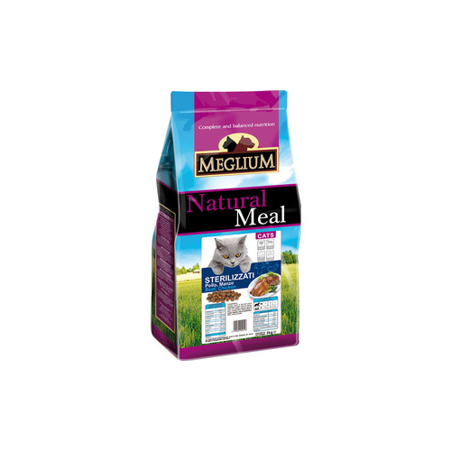 Сухой корм MEGLIUM Natural Meal Cat Adult Neuterd Chicken & Fish с курицей и рыбой для стерилизованных кошек 3кг (MGS1203)