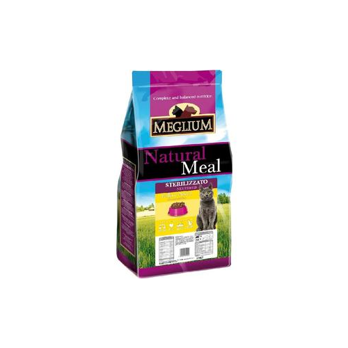 Сухой корм MEGLIUM Natural Meal Cat Adult Neuterd Chicken & Fish с курицей и рыбой для стерилизованных кошек 15кг (MGS1215)