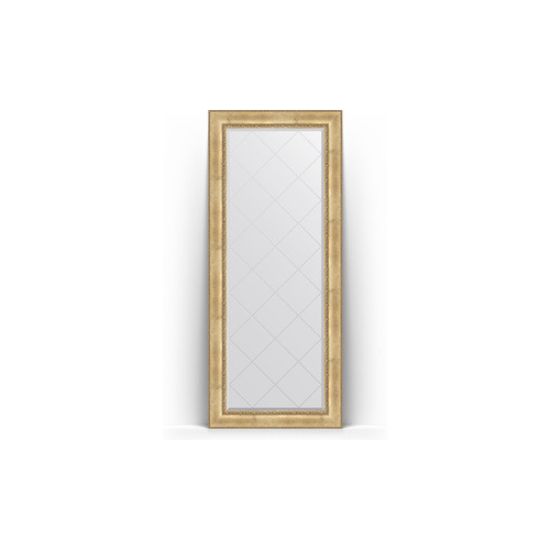 Зеркало напольное с гравировкой Evoform Exclusive-G Floor 87x207 см, в багетной раме - состаренное серебро с орнаментом 120 мм (BY 6338)