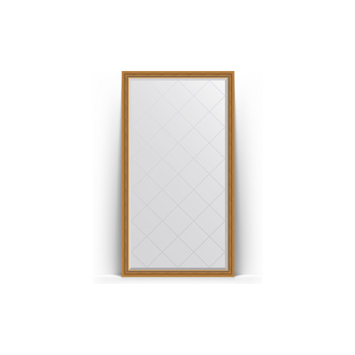 Зеркало напольное с гравировкой Evoform Exclusive-G Floor 108x198 см, в багетной раме - состаренное золото с плетением 70 мм (BY 6341)