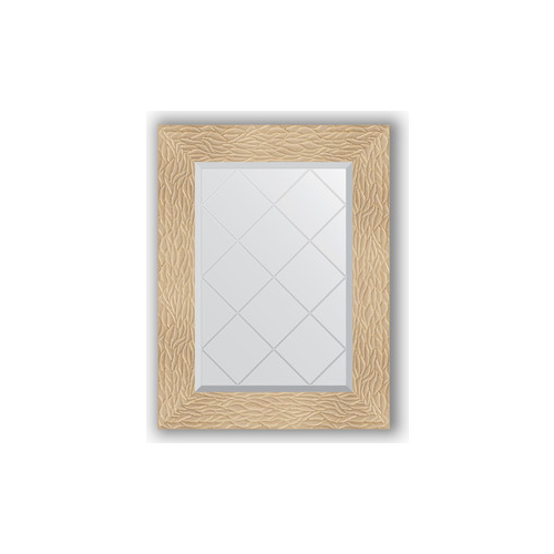 Зеркало с гравировкой поворотное Evoform Exclusive-G 56x74 см, в багетной раме - золотые дюны 90 мм (BY 4021)
