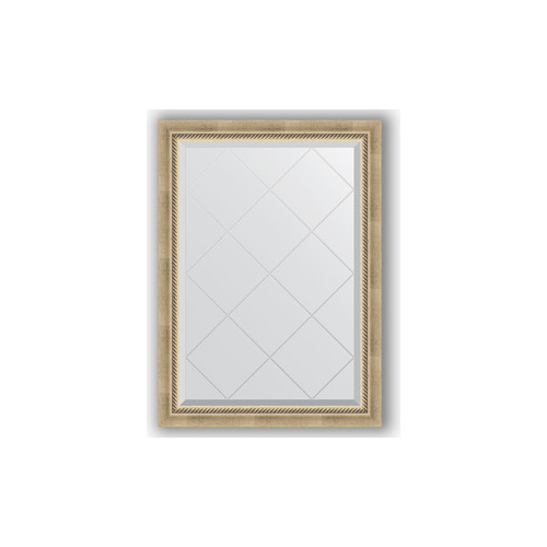 Зеркало с гравировкой поворотное Evoform Exclusive-G 73x101 см, в багетной раме - состаренное серебро с плетением 70 мм (BY 4175)