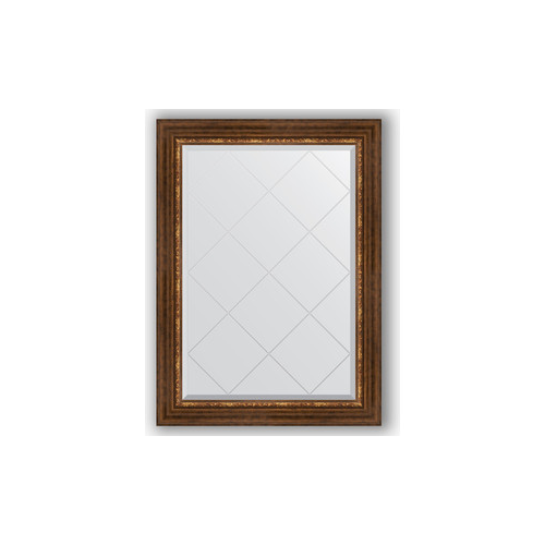 Зеркало с гравировкой поворотное Evoform Exclusive-G 76x104 см, в багетной раме - римская бронза 88 мм (BY 4191)
